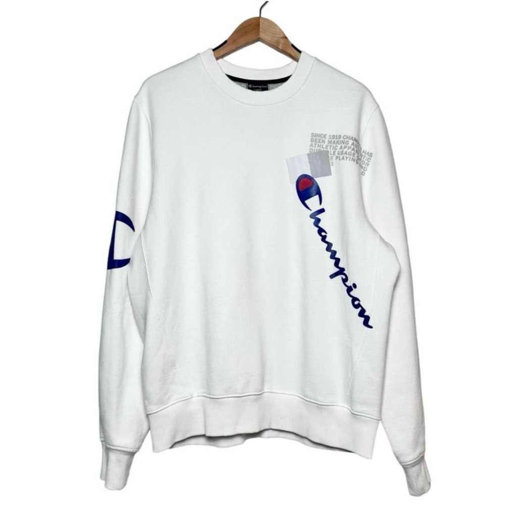 Champion | Men | White Super Fleece 2.0 Behind The Label Sweatshirt | Large - Picture 2 of 14